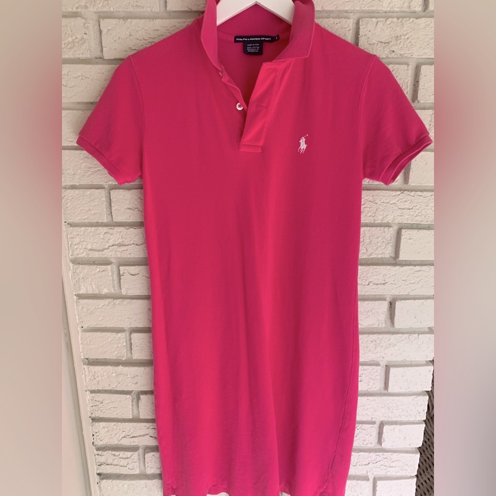 Ralph Lauren Short Sleeve Pink Cotton Polo Dress size S